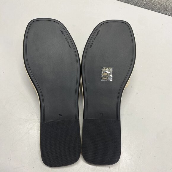NEW TORY BURCH Women's Double T Sport Slide Sandal – Cream/Black/Gold – Size 7.5 - Picture 5 of 10